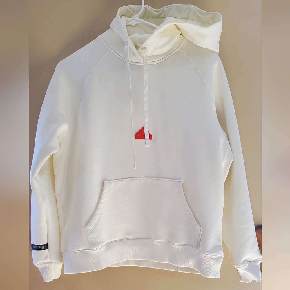 NWOT ADIDAS oversized cream hooded SWEATSHIRT size XS